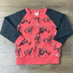 Marvel Toddler Boys Red Grey Spider-Man Sweatshirt, size 4T